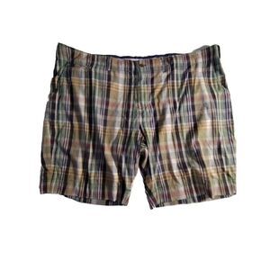 Polo Ralph Lauren‎ 50B Big and Tall Flat Front Multi Color Plaid Shorts